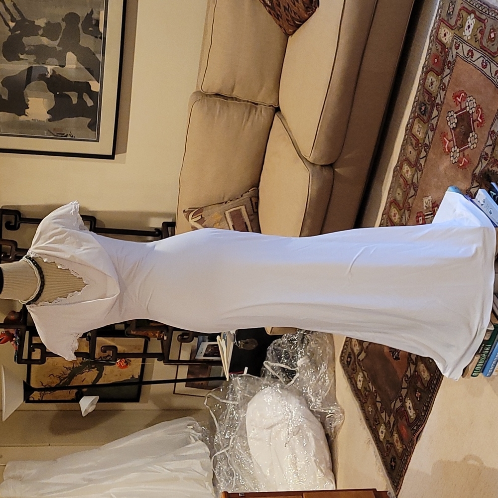Body-con stretchy lace sexy wedding gown